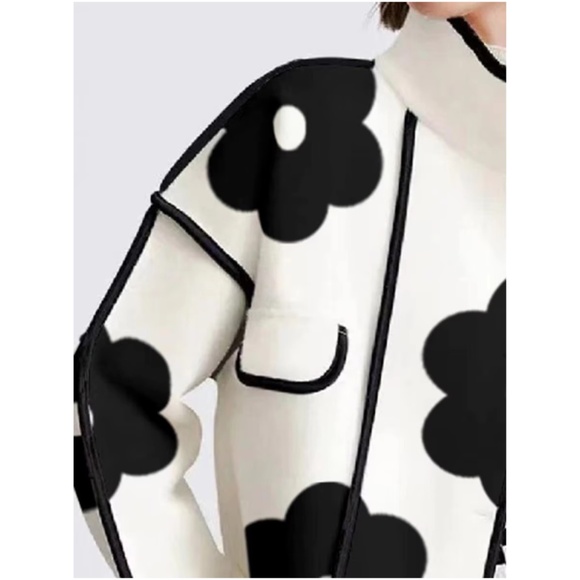 Classic Floral Print High Collar button Jacket Coat - Picture 2 of 5